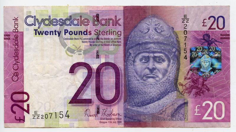 The Clydesdale Bank £20 Twenty Pounds Replacement Banknote Dated 11th July 2009