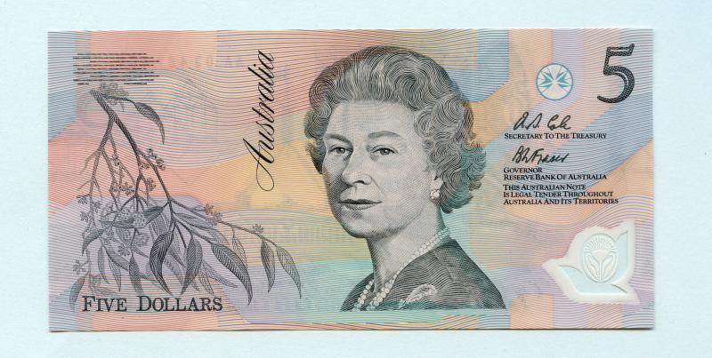 Australia  Five $5 Dollars First Polymer Banknotes   First Prefix  AA