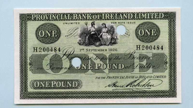 Ireland Provinical Bank £1 One Pound Note 1926