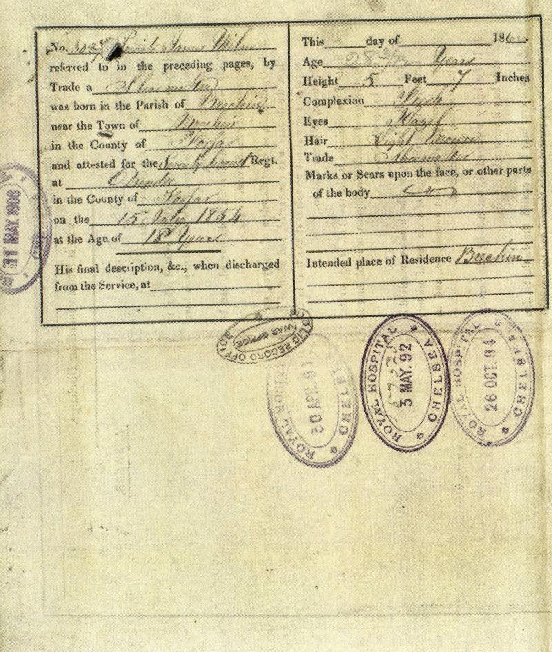 Crimea & India Mutiny Medal Group to Pte James Milne, 72nd Seaforth Highlanders