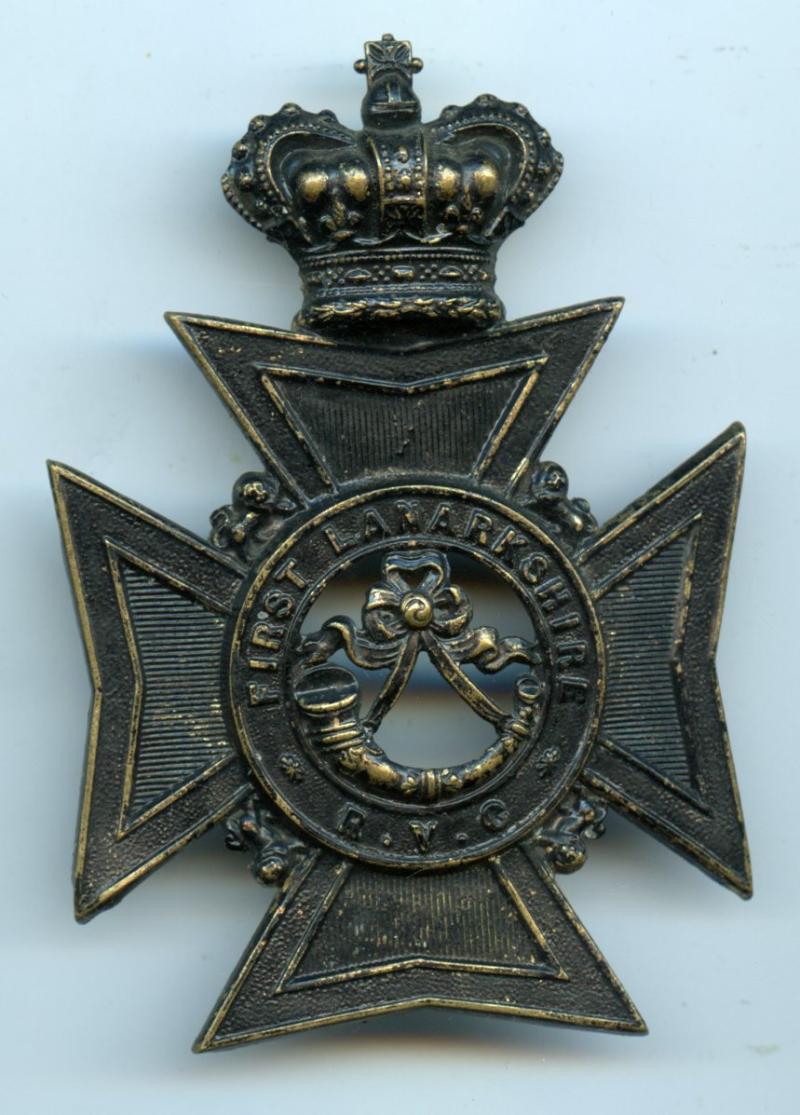 1st Lanarkshire Rifle Volunteers Victorian Helmet Plate 1881-1901 badge