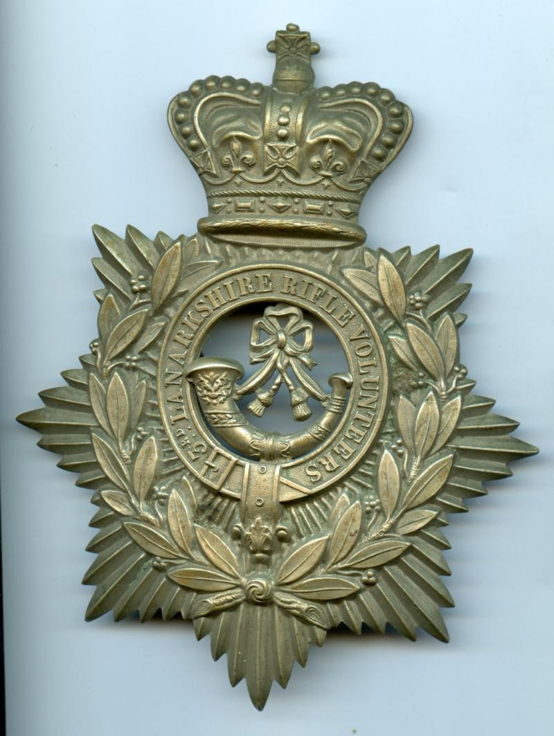 3rd Lanarkshire Rifle Volunteers Victorian Helmet Plate Badge 1881-1901