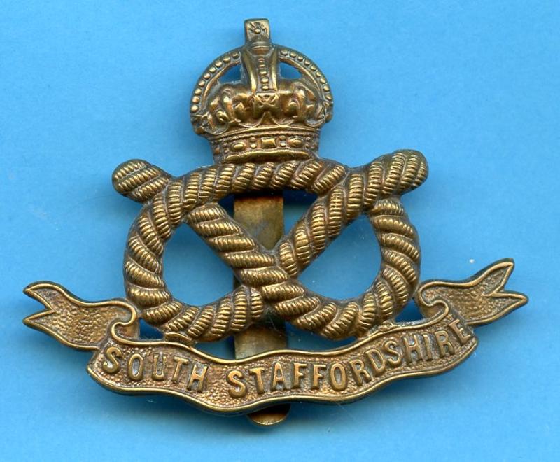 South Staffordshire Regiment Brass Cap Badge