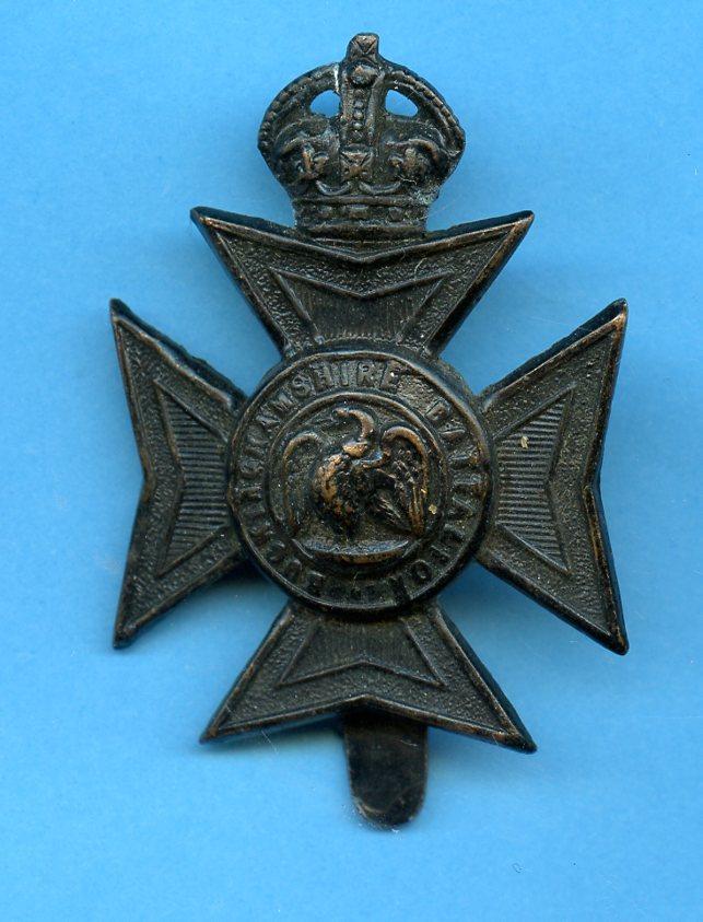 Buckinghamshire Battalion  Oxfordshire Light Infantry Blackened Brass Cap Badge