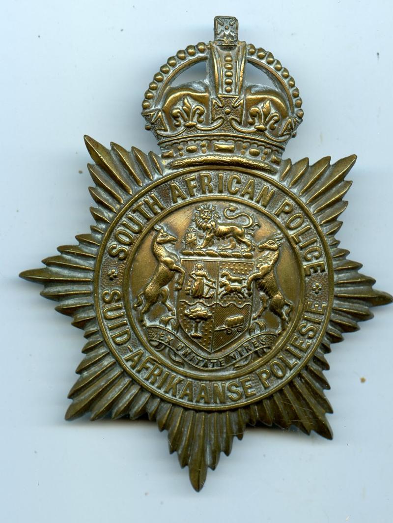 South African Police Helmet Plate  Badge 1902-31