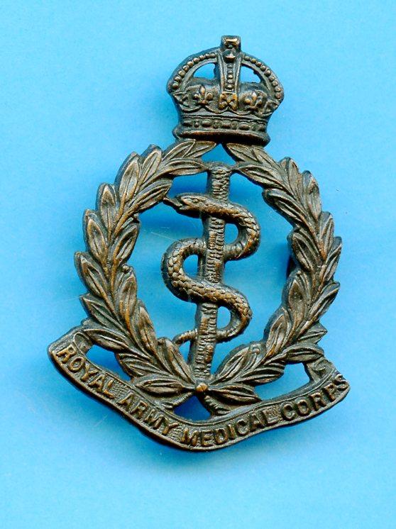 Royal Army Medical Corps RAMC Bronze Officers Service Dress Cap Badge