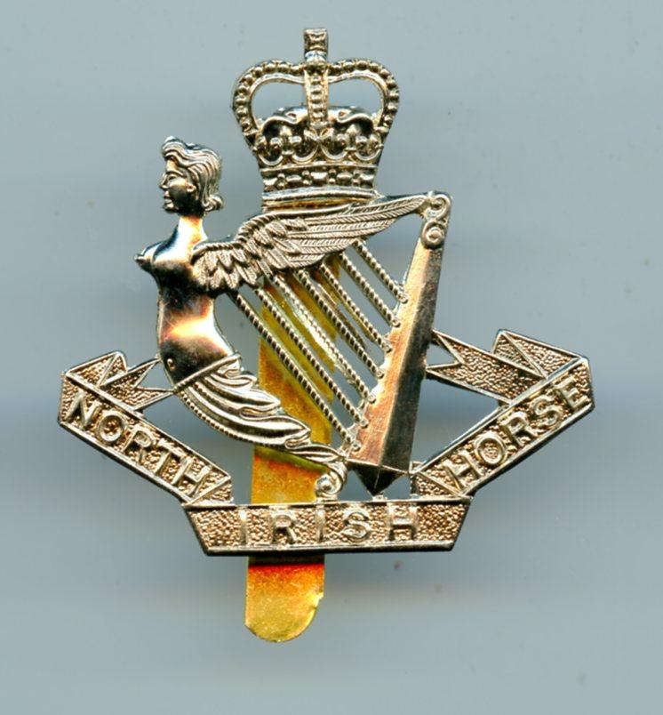 North Irish Horse Queens Crown Cap Badge