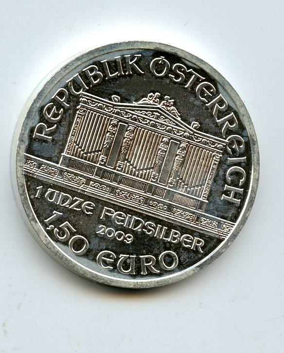 2009 Austrian Silver Philharmonic 1 oz Coin