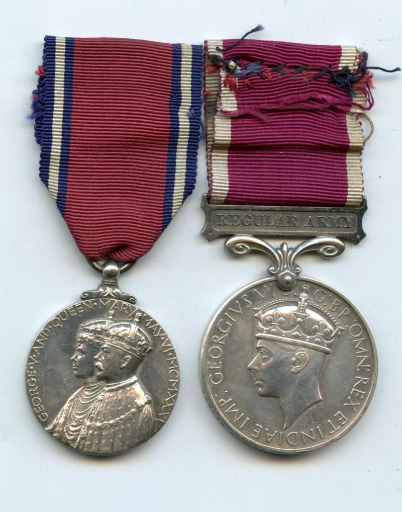 Jubilee Medal 1935 & Army Long Service Medal Pair To Trooper W Meredith, 7th Hussars