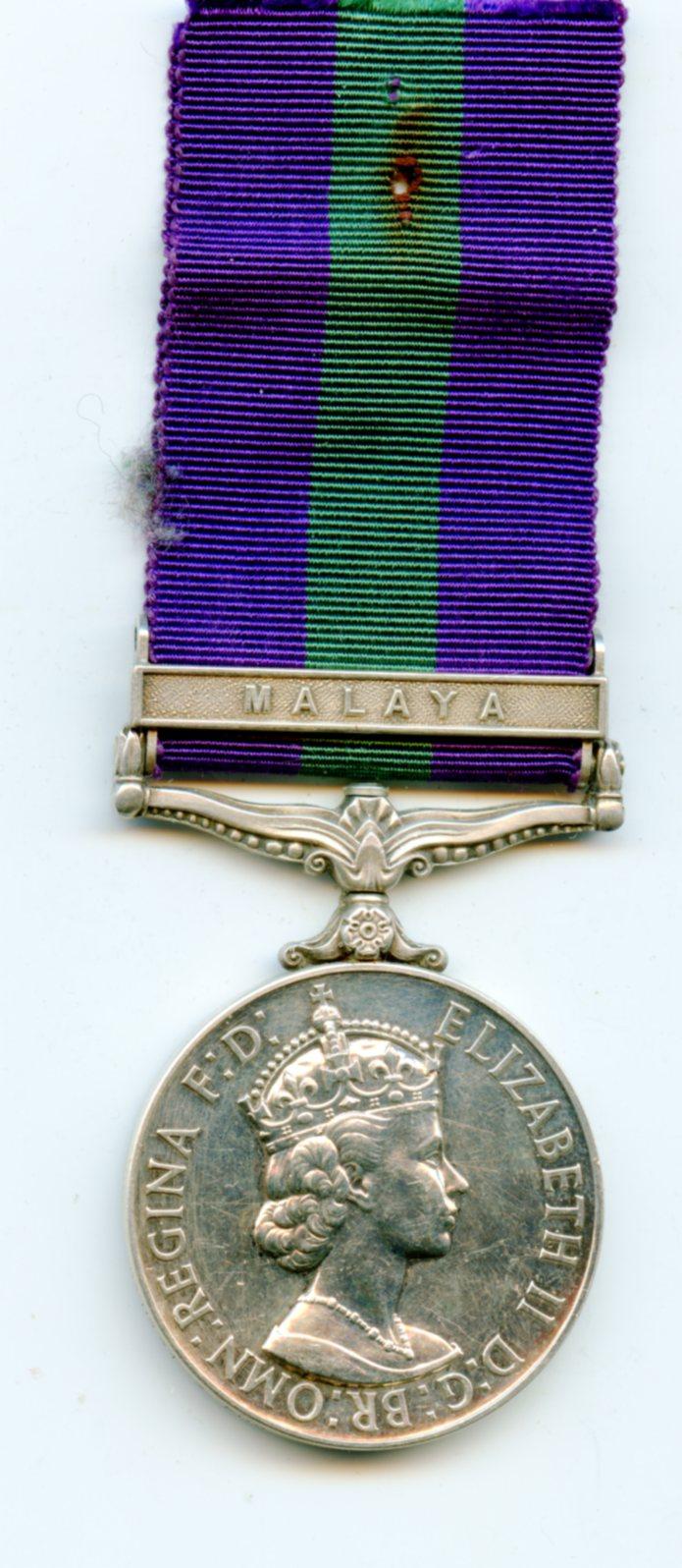 General Service Medal 1918-62 To Fusilier D.C.Wright. Royal Welsh Fusiliers