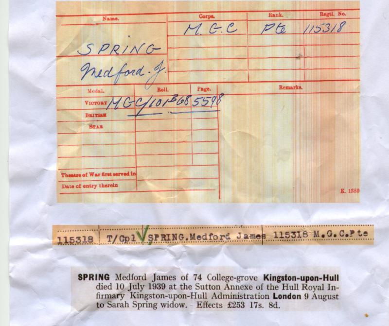 M & R Spring Father and Son Medal Groups Commissariat and Transport Department & Machine Gun Corps