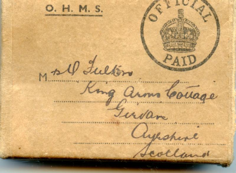 WW2 Merchant Navy Casualty Group To Boy Charles James Fulton M.V.Warwick Castle