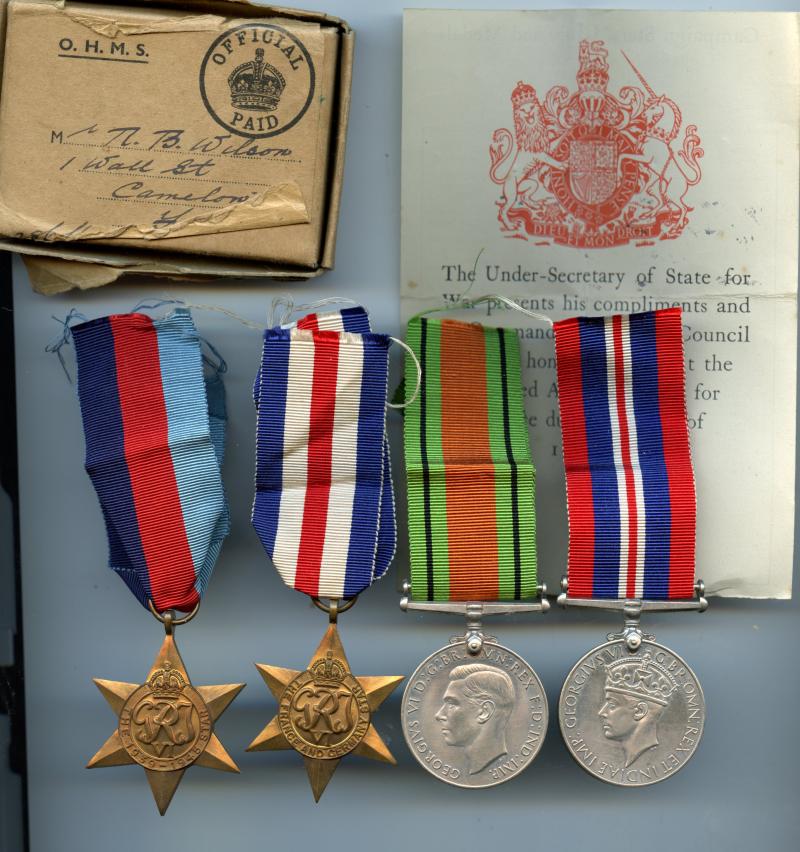 WW2 Boxed Medal Group To R. B. Wilson, Royal Electrical & Mechanical Engineers ( From Falkirk)