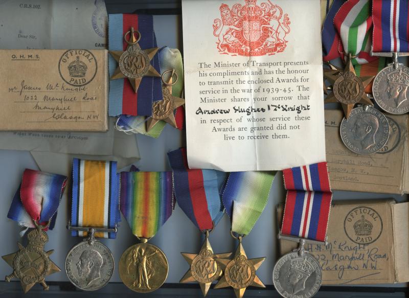 McKnight Family Group of Medals Fathers WW1 3 Brothers WW2 Includes Merchant Navy Casualty