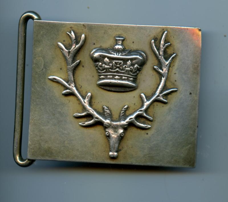 72nd Foot The Duke of Albany's Highlanders. ( Seaforth Highlanders ) Officers Waist Belt Plate Hallmarked Silver