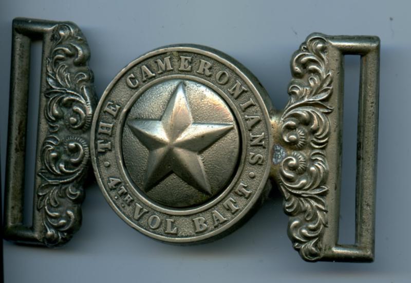 Cameronians 4th Volunteer Battalion Scottish Rifles White Metal Waist Belt Buckle