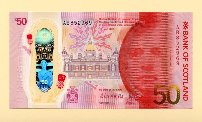 Bank of Scotland New Polymer  £50 Fifty Pound Note Dated 1st June 2020