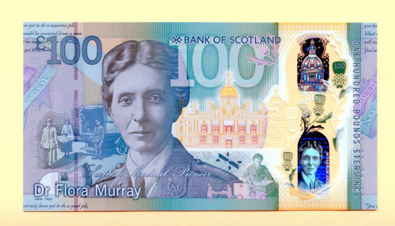 Bank of Scotland  New Polymer  Dr Flora Murray Commemorative £100 One Hundred Pounds Note Dated 16th August 2021