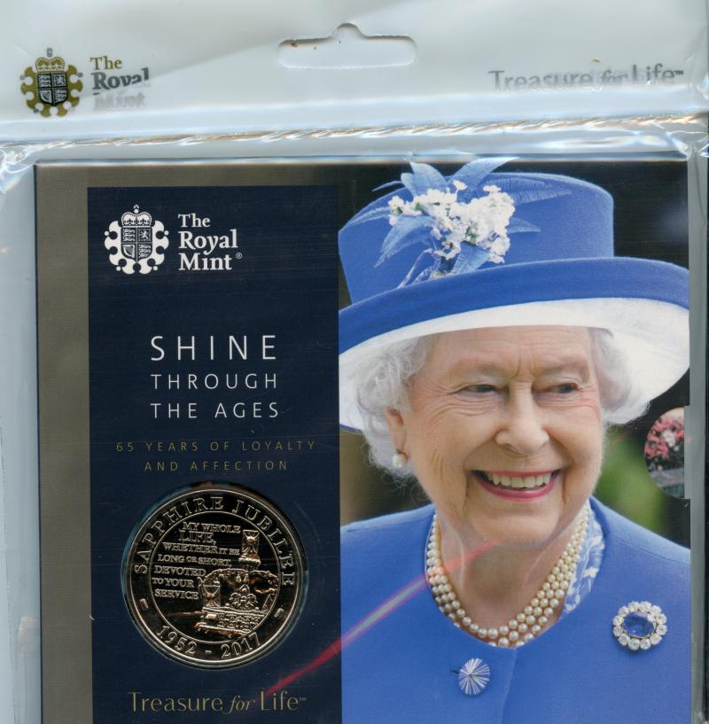 2016 UK  Royal Mint Brilliant Uncirculated 65 Years of Loyalty  £5 Coin
