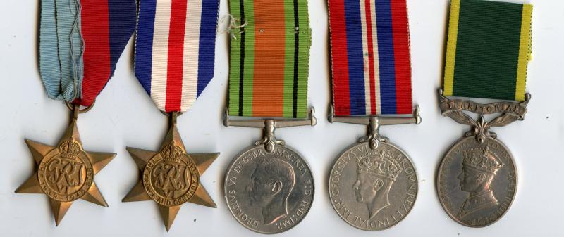 WW2 Territorial Group of Medals To Sjt Joseph Smullen, Royal Artillery