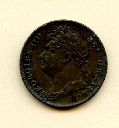 UK George IV Farthing Coin Dated 1826