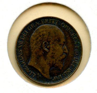 UK Edward VII  Farthing Coin Dated 1907