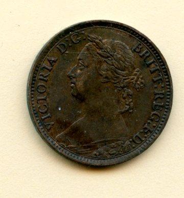 UK Queen Victoria Farthing Coin Dated 1886