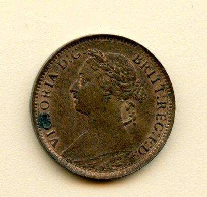 UK Queen Victoria Farthing Coin Dated 1890