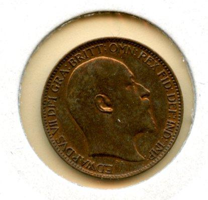UK Edward VII 1908 Farthing Coin