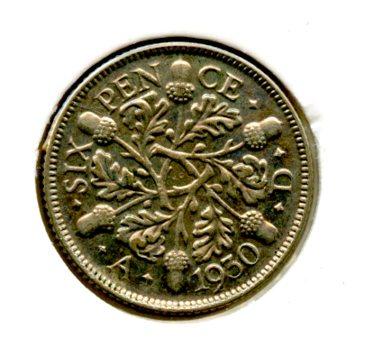 U.K. George V   Sixpence Coin Dated 1930