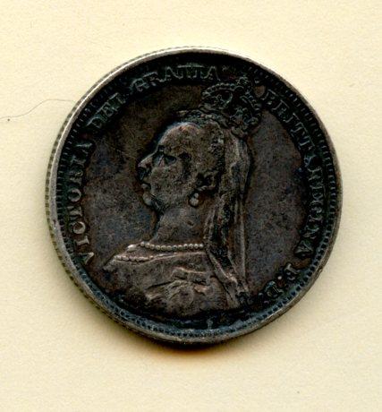 UK Queen Victoria Shilling Coin Dated 1887