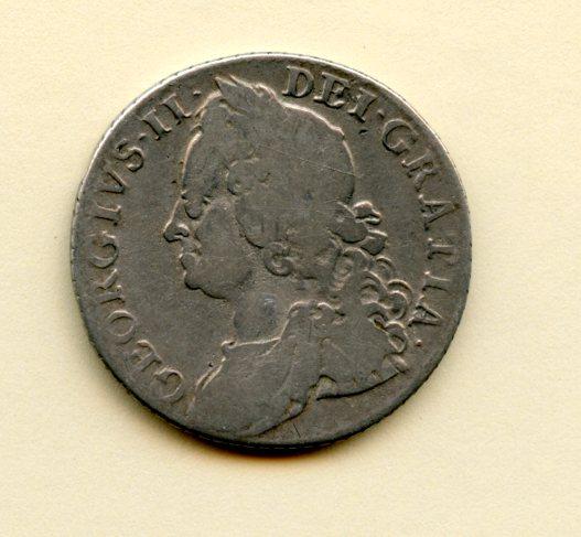UK George II Shilling Coin Dated 1758