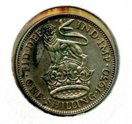 UK George V Shilling Coin Dated 1930
