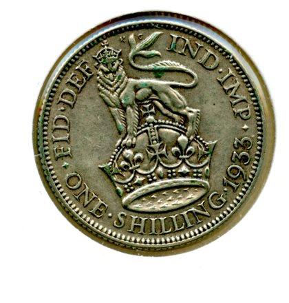 UK George V  Shilling Coin  Dated 1933
