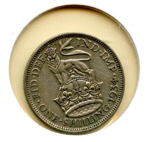 UK George V  Shilling Coin  Dated 1934