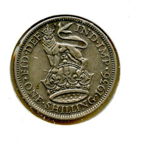 UK George V  Shilling Coin  Dated 1936