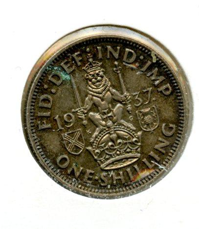 UK George VI  Shilling Coin  Scottish Obverse Dated 1937