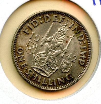 UK George VI Scottish Shilling Coin Dated 1942