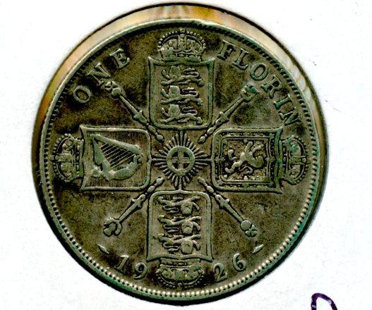 UK George V Florin Coin Dated 1926