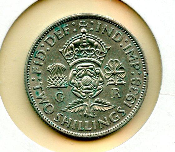 UK George VI Florin Coin Dated 1938