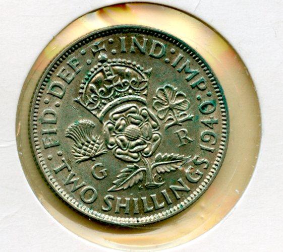 UK George VI Florin Coin Dated 1940