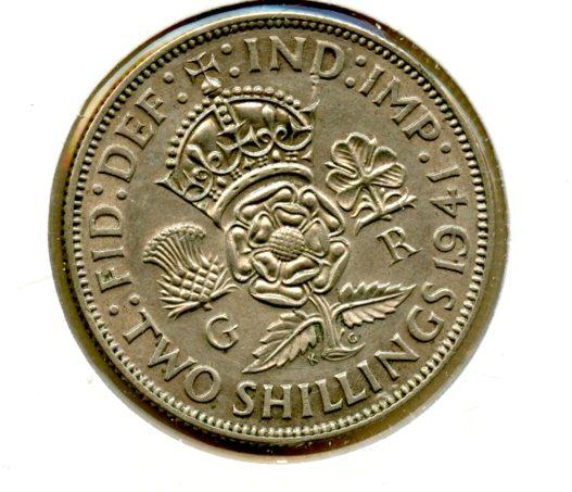 UK George VI Florin Coin Dated 1941