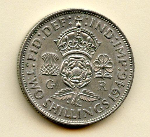 UK George VI Florin Coin Dated 1946