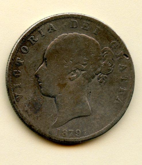UK Victoria Half Crown Coin  Dated 1879