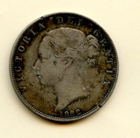 UK Victoria Half Crown Coin Dated 1882