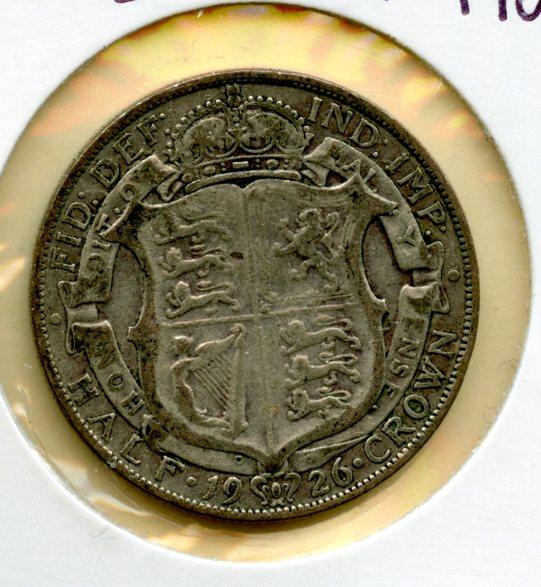 UK George V Half Crown Coin Dated 1926