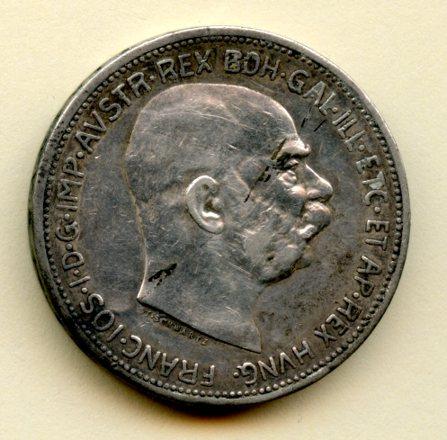 Austria Silver 2 Corona Coin Dated 1912