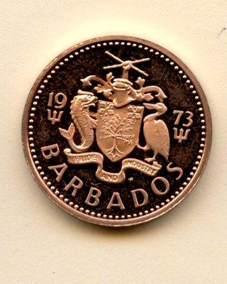 Barbados 1 Cent Proof Coin Dated 1973
