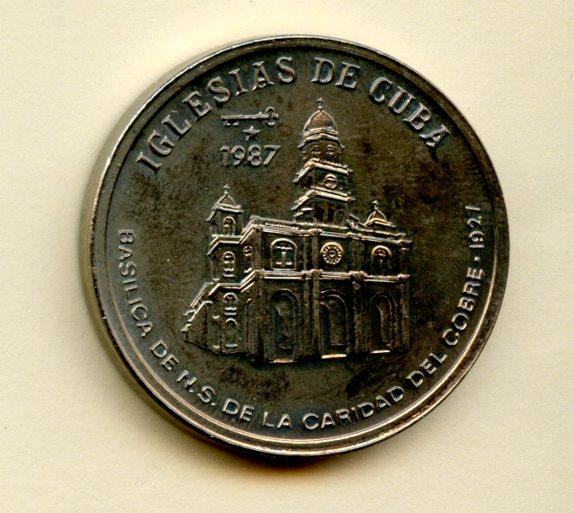 Cuba 1 Peso Coin Dated 1987 Trinidad Cathedral Commemorative