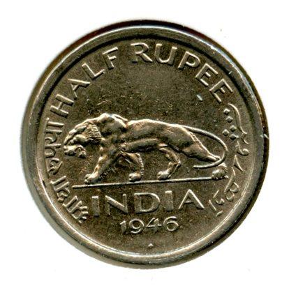 India-British Half Rupee Coin Dated 1946